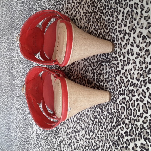 Impo red wedge sandals SZ 9 - Picture 4 of 11